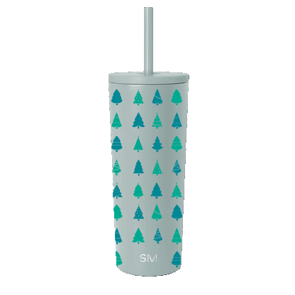 Simple Modern 24 oz Classic Tumbler decorated with Winter Evergreen Trees design 