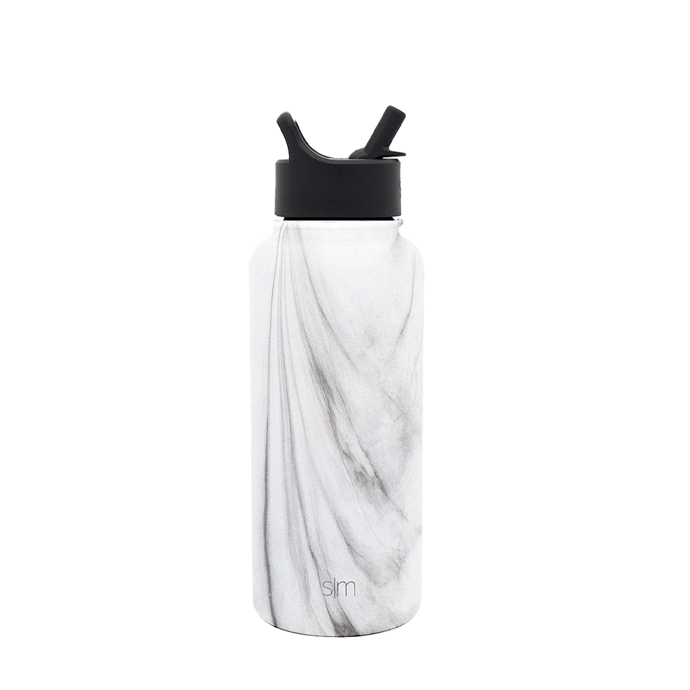 Simple Modern Summit Water Bottle Straw Lid 32 oz Carrara 