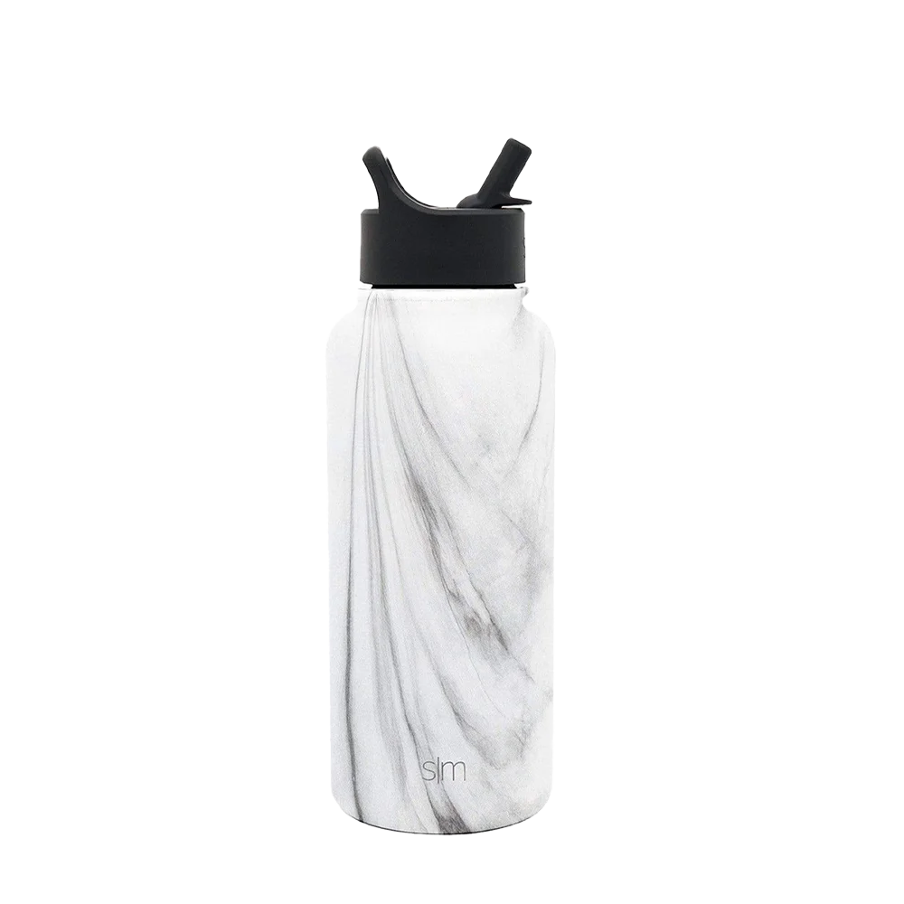 Simple Modern Summit Water Bottle Straw Lid 32 oz Carrara 