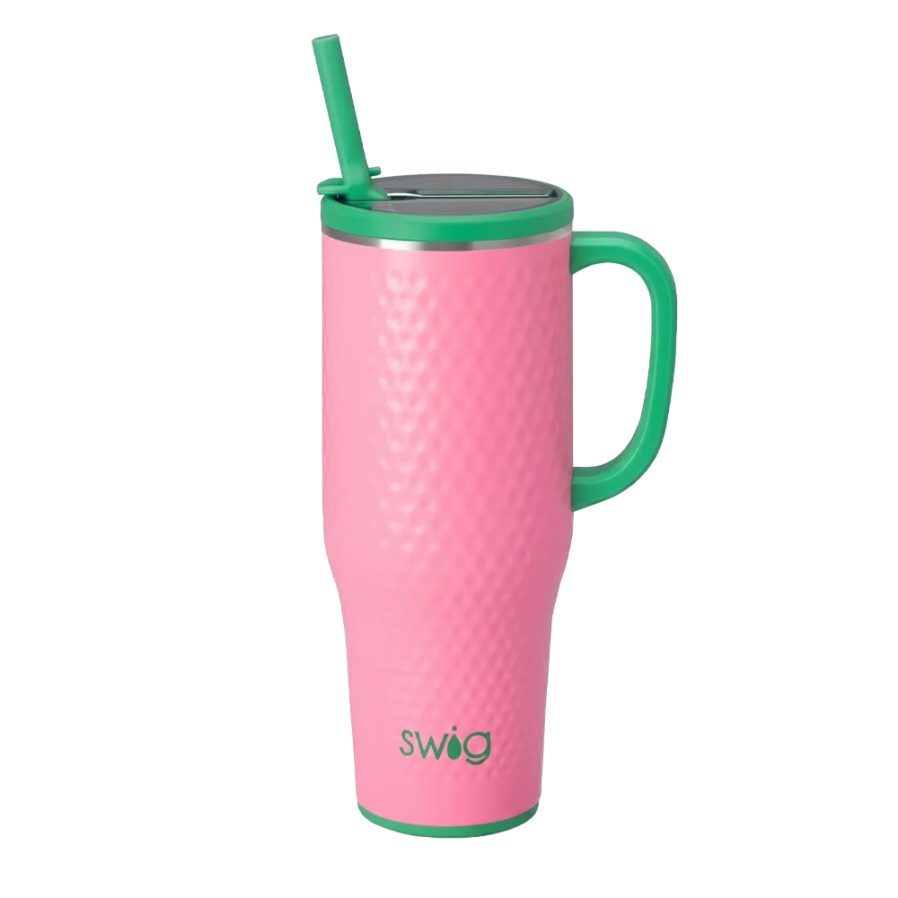Swig Golf Mega Mug 40 oz Azalea Golf Ball 