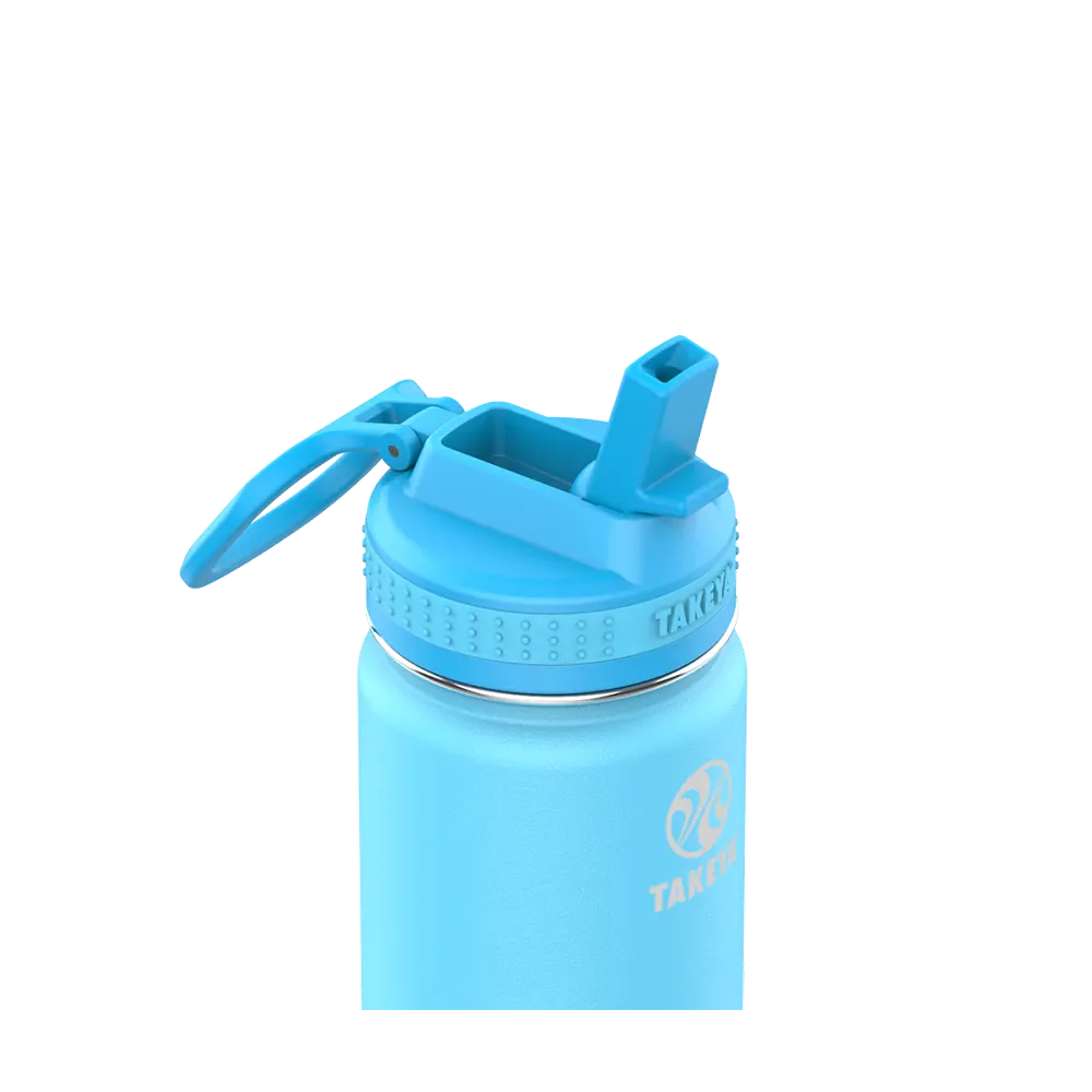 Takeya Actives Kids Water Bottle With Straw Lid 14 oz Atlantic 
