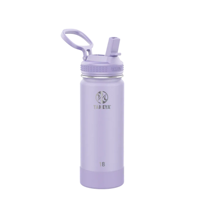 Takeya Actives Water Bottle Straw Lid 18 oz Lavender Field 