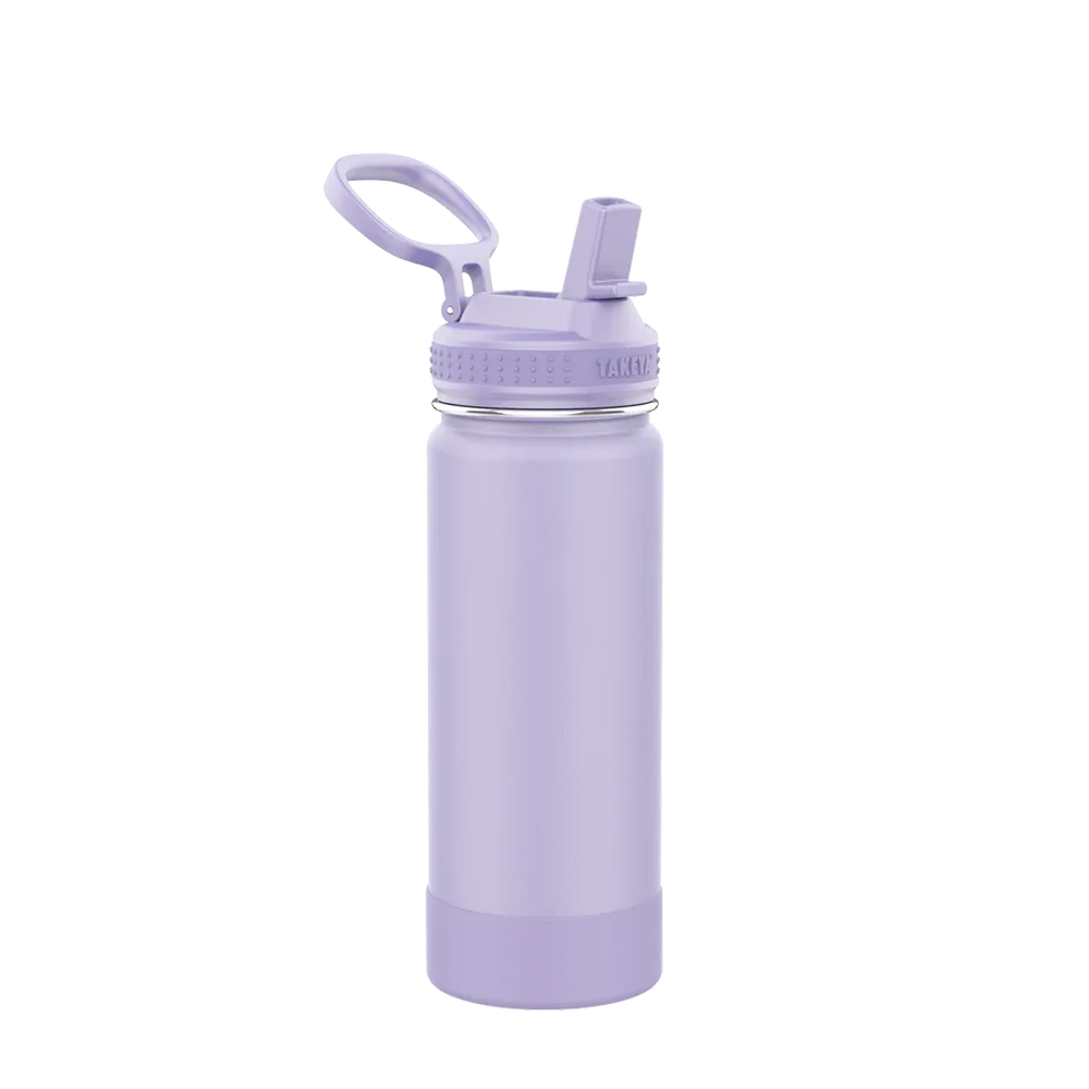 Takeya Actives Water Bottle Straw Lid 18 oz Lavender Field 
