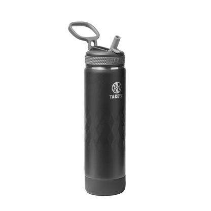 Takeya Sport Water Bottle with Straw Lid 22 oz Obsidian Black 
