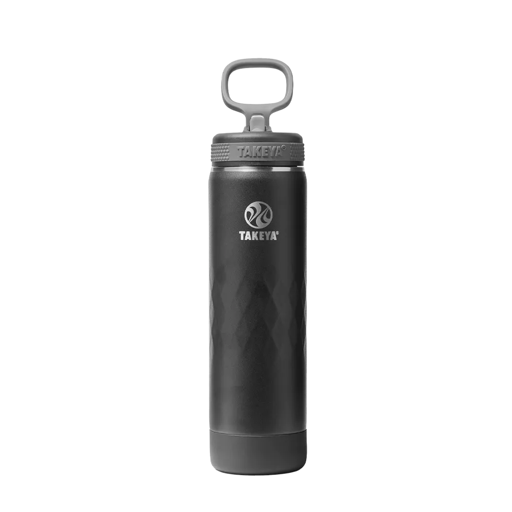 Takeya Sport Water Bottle with Straw Lid 22 oz Obsidian Black 