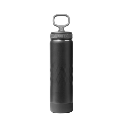 Takeya Sport Water Bottle with Straw Lid 22 oz Obsidian Black 