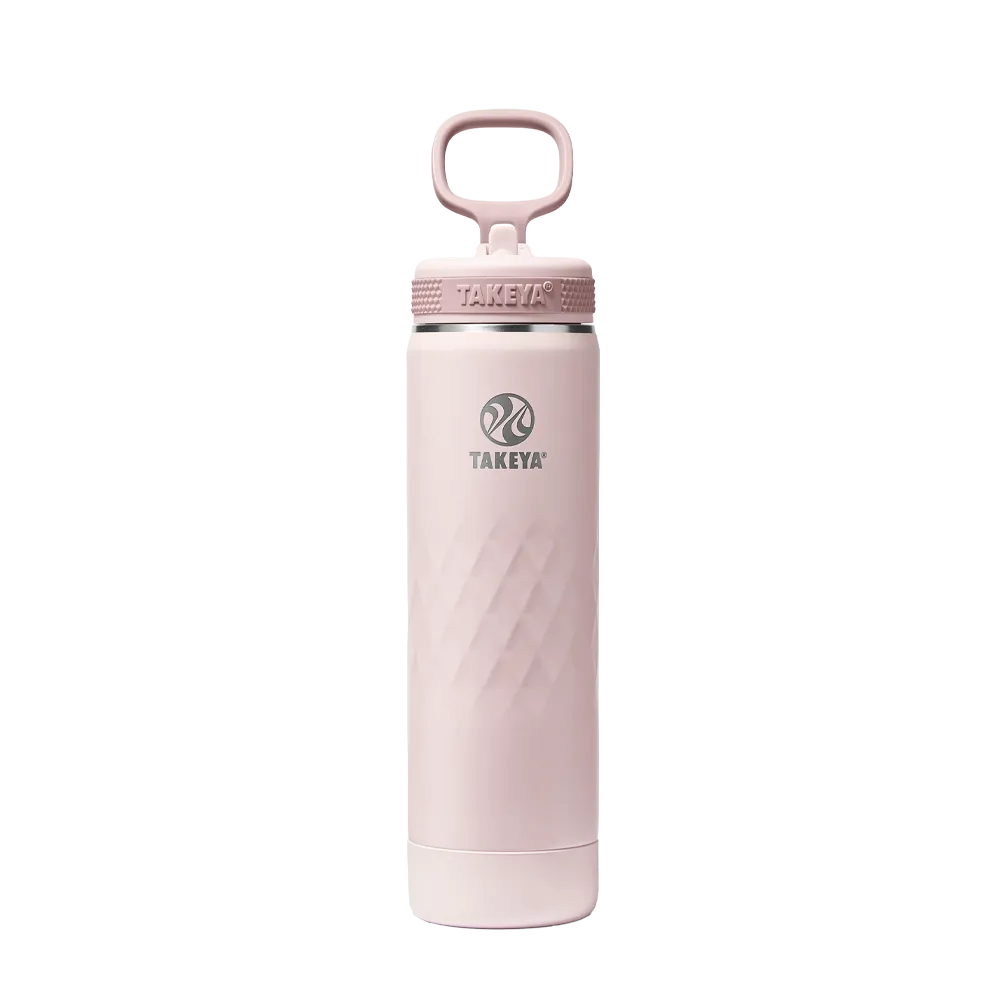 Takeya Sport Water Bottle with Straw Lid 22 oz Peony 