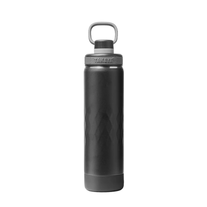 Takeya Sport Water Bottle with Spout Lid 22 oz Obsidian Black 