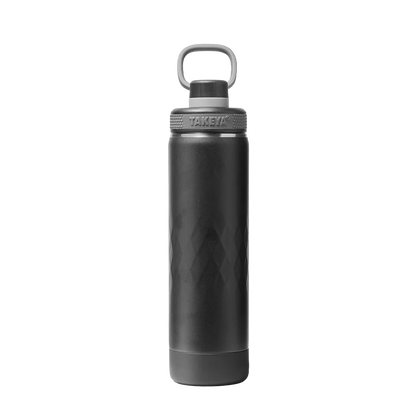 Takeya Sport Water Bottle with Spout Lid 22 oz Obsidian Black 