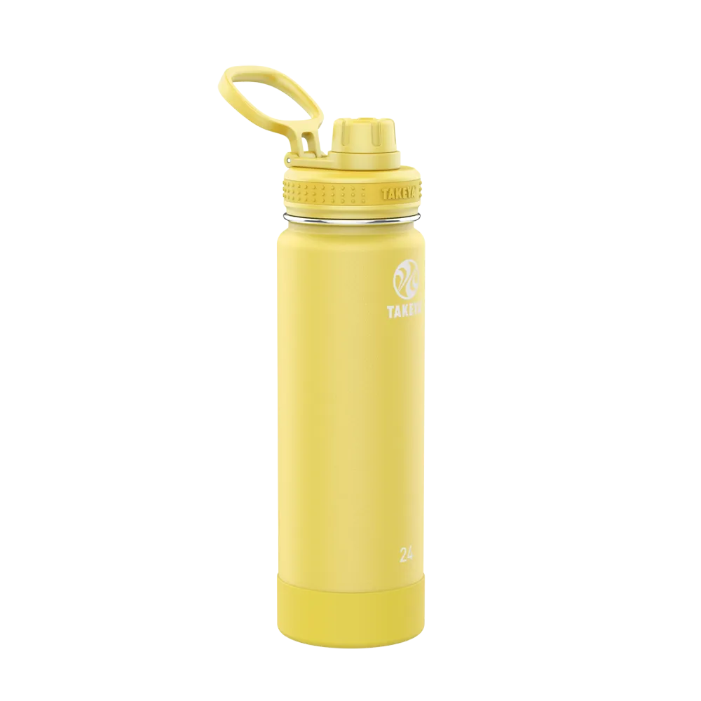 Takeya Actives Water Bottle Spout Lid 24 oz Canary 