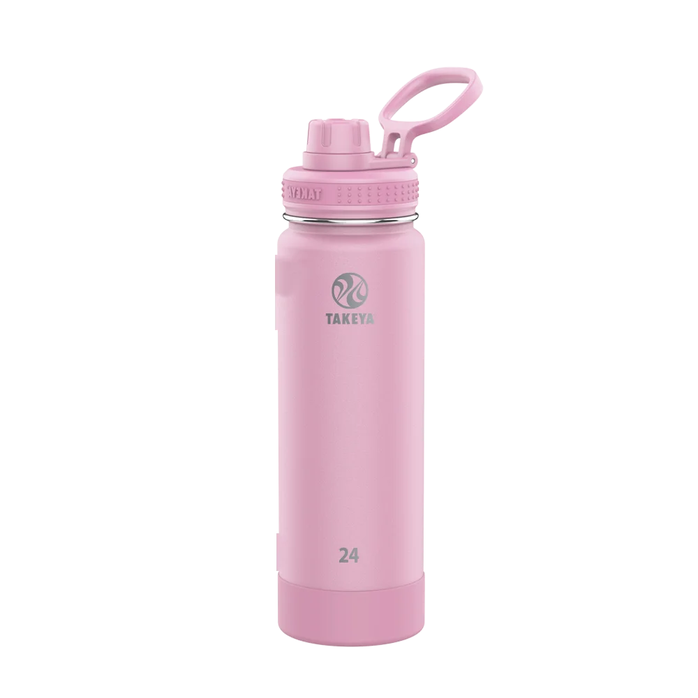 Takeya Actives Water Bottle Spout Lid 24 oz Pink Lavender 