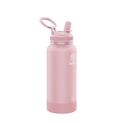 Takeya Actives Water Bottle Straw Lid 32 oz Blush 
