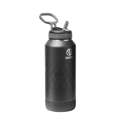 Takeya Sport Water Bottle with Straw Lid 32 oz Obsidian Black 