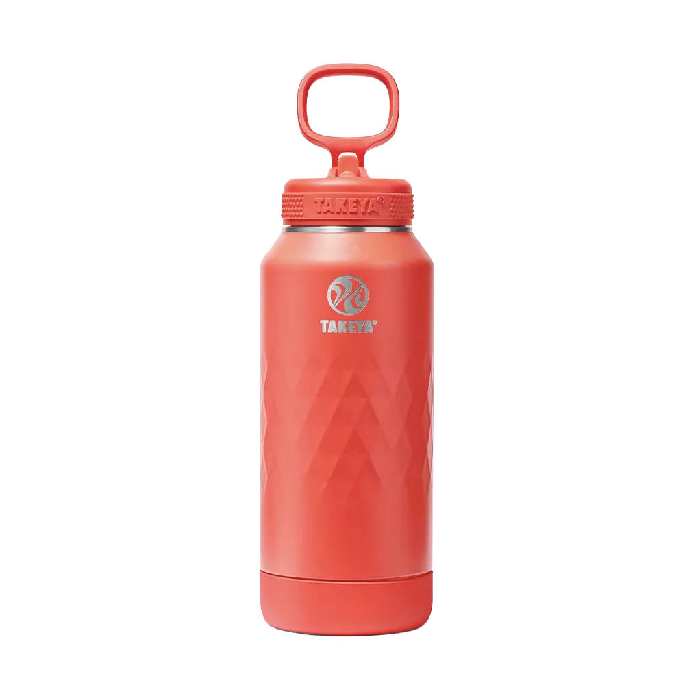 Takeya Sport Water Bottle with Straw Lid 32 oz Crimson 