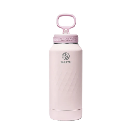 Takeya Sport Water Bottle with Straw Lid 32 oz Peony 