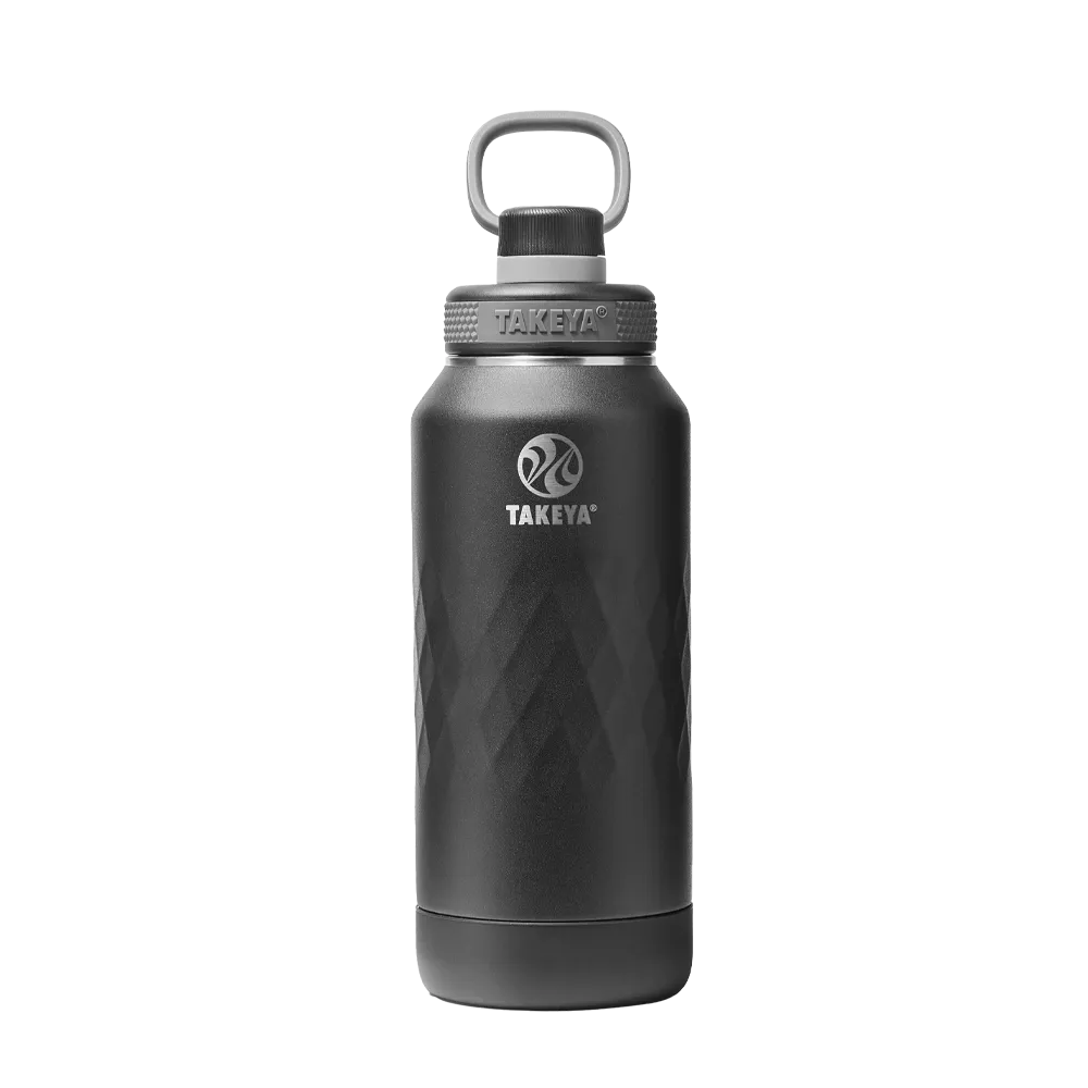 Takeya Sport Water Bottle with Spout Lid 32 oz Obsidian Black 