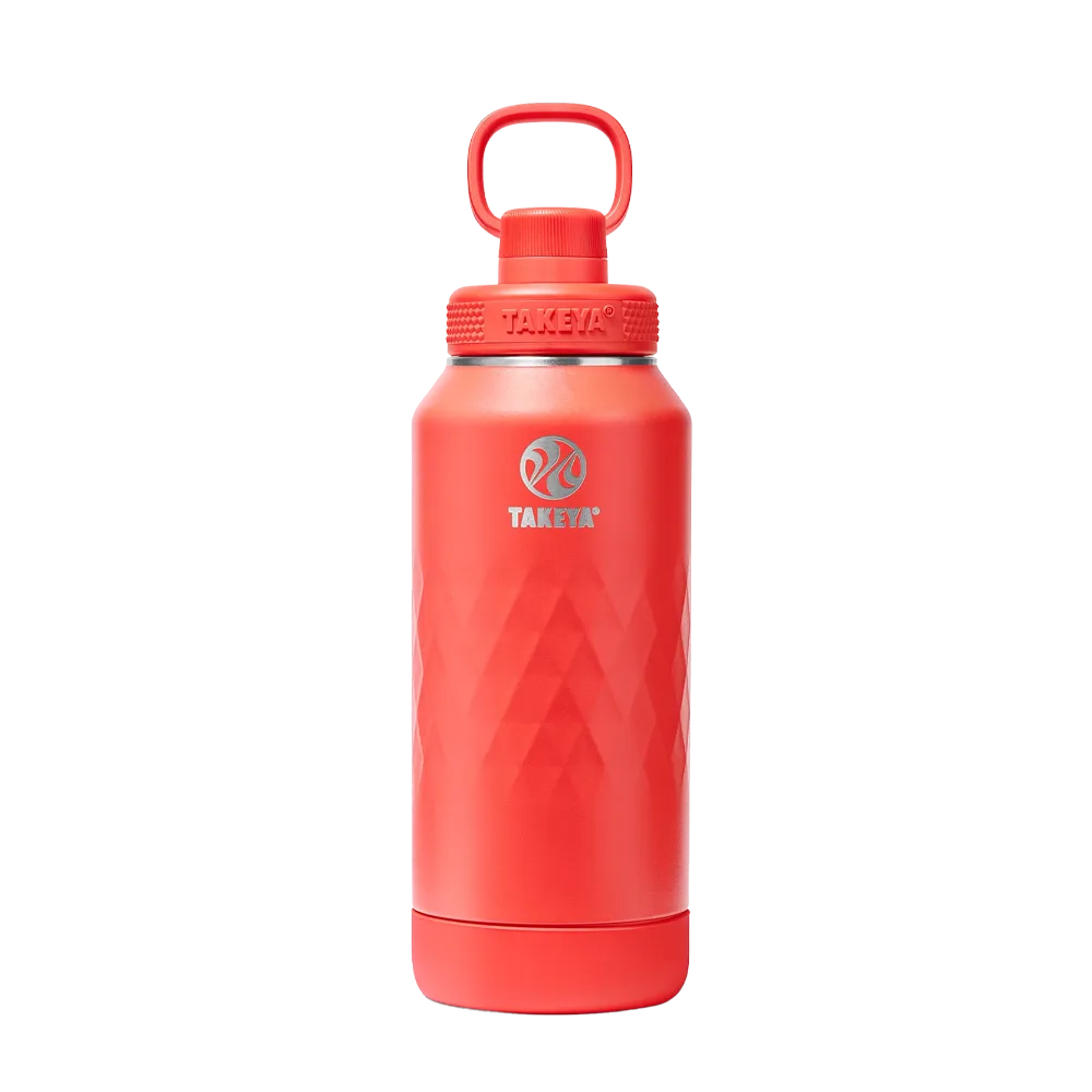 Takeya Sport Water Bottle with Spout Lid 32 oz Crimson 