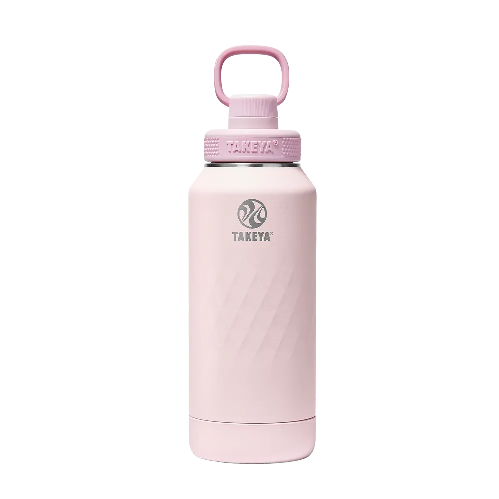 Takeya Sport Water Bottle with Spout Lid 32 oz Peony 