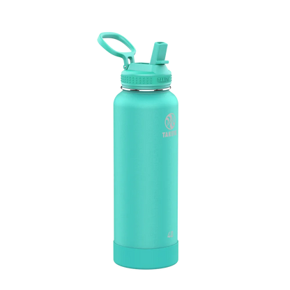 Takeya Actives Water Bottle Straw Lid 40 oz Teal 