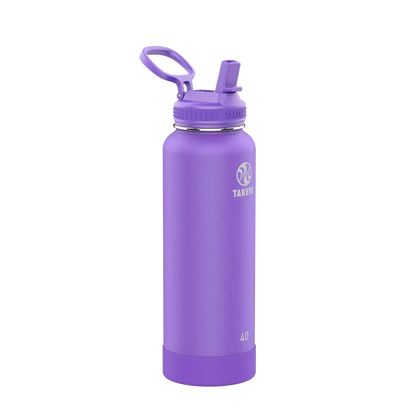 Takeya Actives Water Bottle Straw Lid 40 oz Nitro Purple 