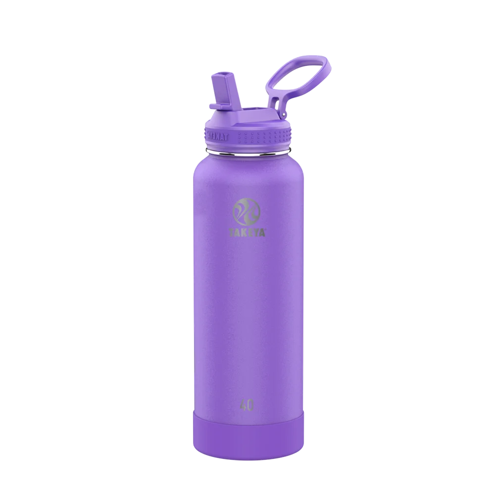 Takeya Actives Water Bottle Straw Lid 40 oz Nitro Purple 
