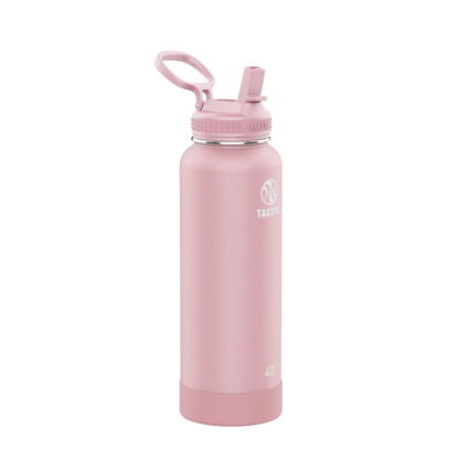 Takeya Actives Water Bottle Straw Lid 40 oz Blush 
