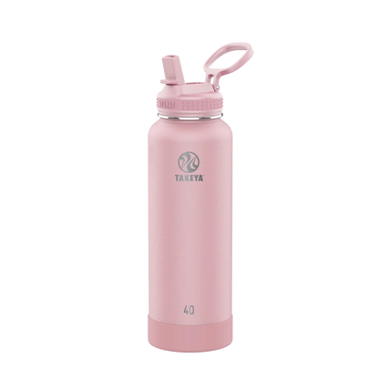 Takeya Actives Water Bottle Straw Lid 40 oz Blush 