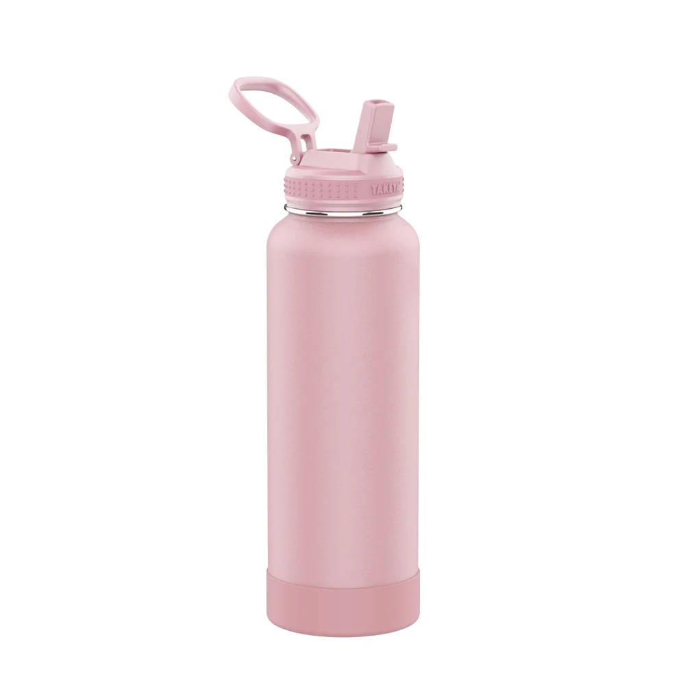 Takeya Actives Water Bottle Straw Lid 40 oz Blush 