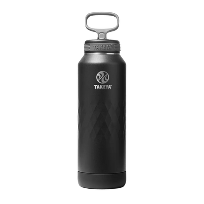 Takeya Sport Water Bottle with Straw Lid 40 oz Obsidian Black 