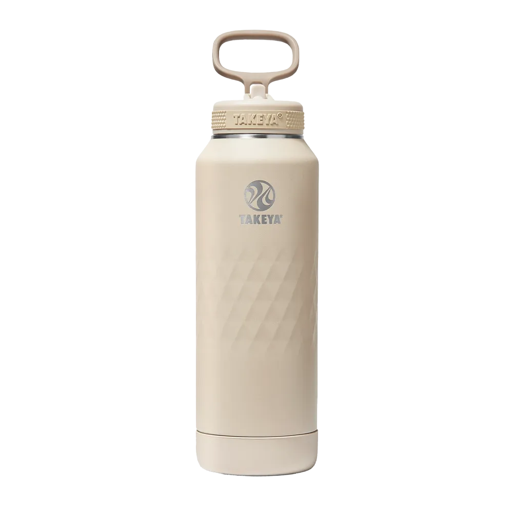 Takeya Sport Water Bottle with Straw Lid 40 oz Almond 