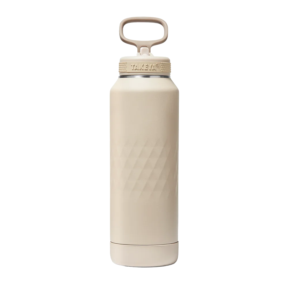 Takeya Sport Water Bottle with Straw Lid 40 oz Almond 