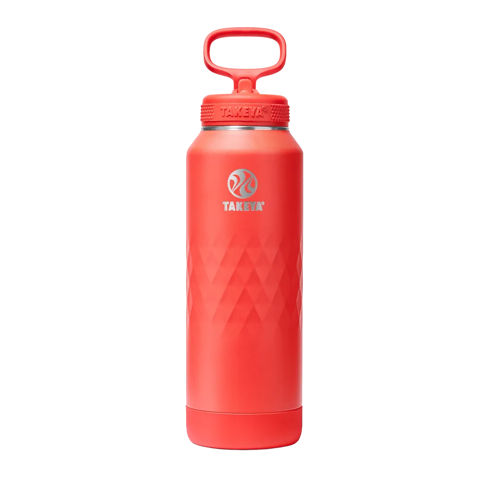Takeya Sport Water Bottle with Straw Lid 40 oz Crimson 