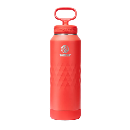 Takeya Sport Water Bottle with Straw Lid 40 oz Crimson 