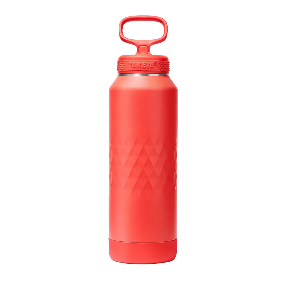 Takeya Sport Water Bottle with Straw Lid 40 oz Crimson 