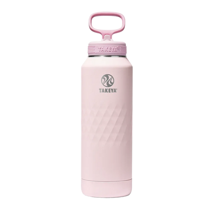 Takeya Sport Water Bottle with Straw Lid 40 oz Peony 