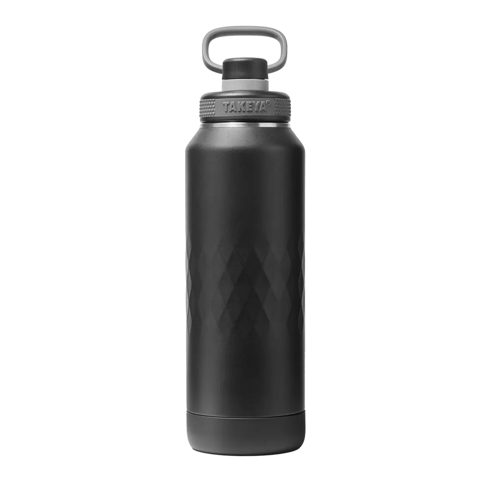Takeya Sport Water Bottle with Spout Lid 40 oz Obsidian Black 