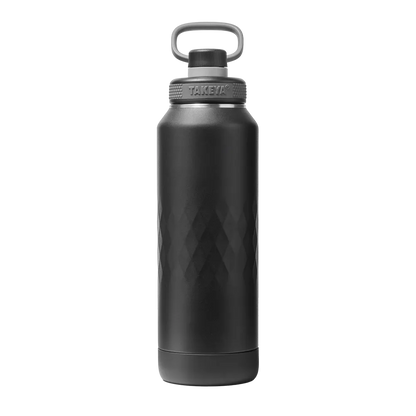 Takeya Sport Water Bottle with Spout Lid 40 oz Obsidian Black 