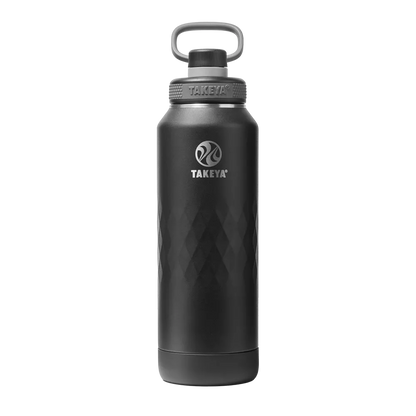 Takeya Sport Water Bottle with Spout Lid 40 oz Obsidian Black 