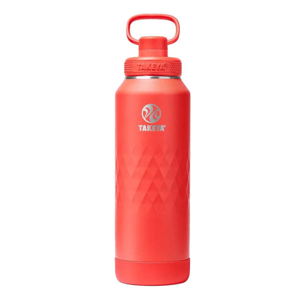 Takeya Sport Water Bottle with Spout Lid 40 oz Crimson 