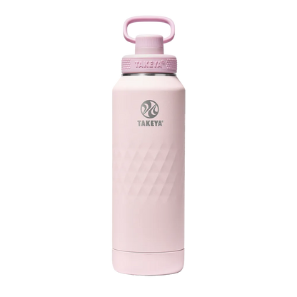 Takeya Sport Water Bottle with Spout Lid 40 oz Peony 