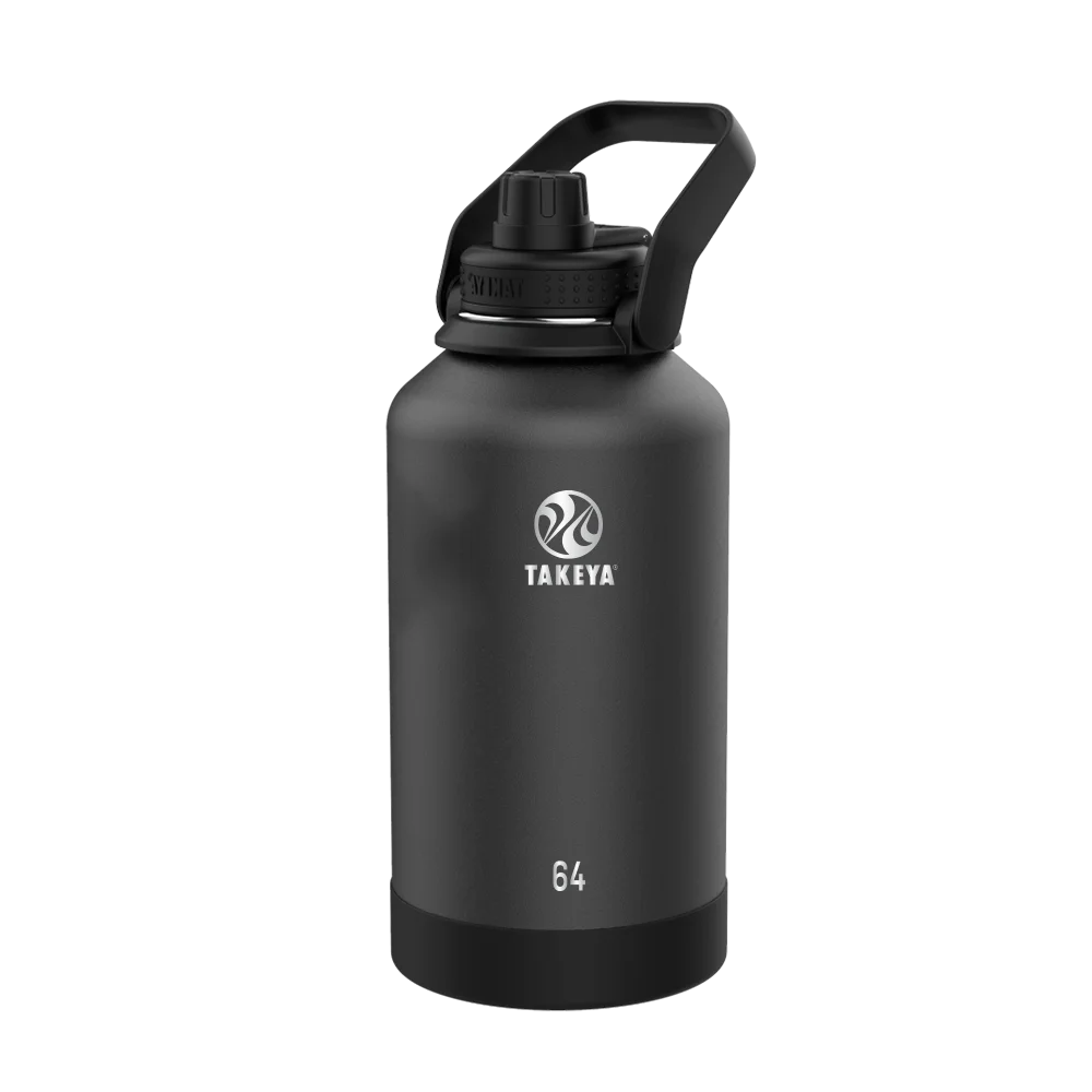 Takeya Actives Water Bottle Spout Lid 64 oz Onyx 