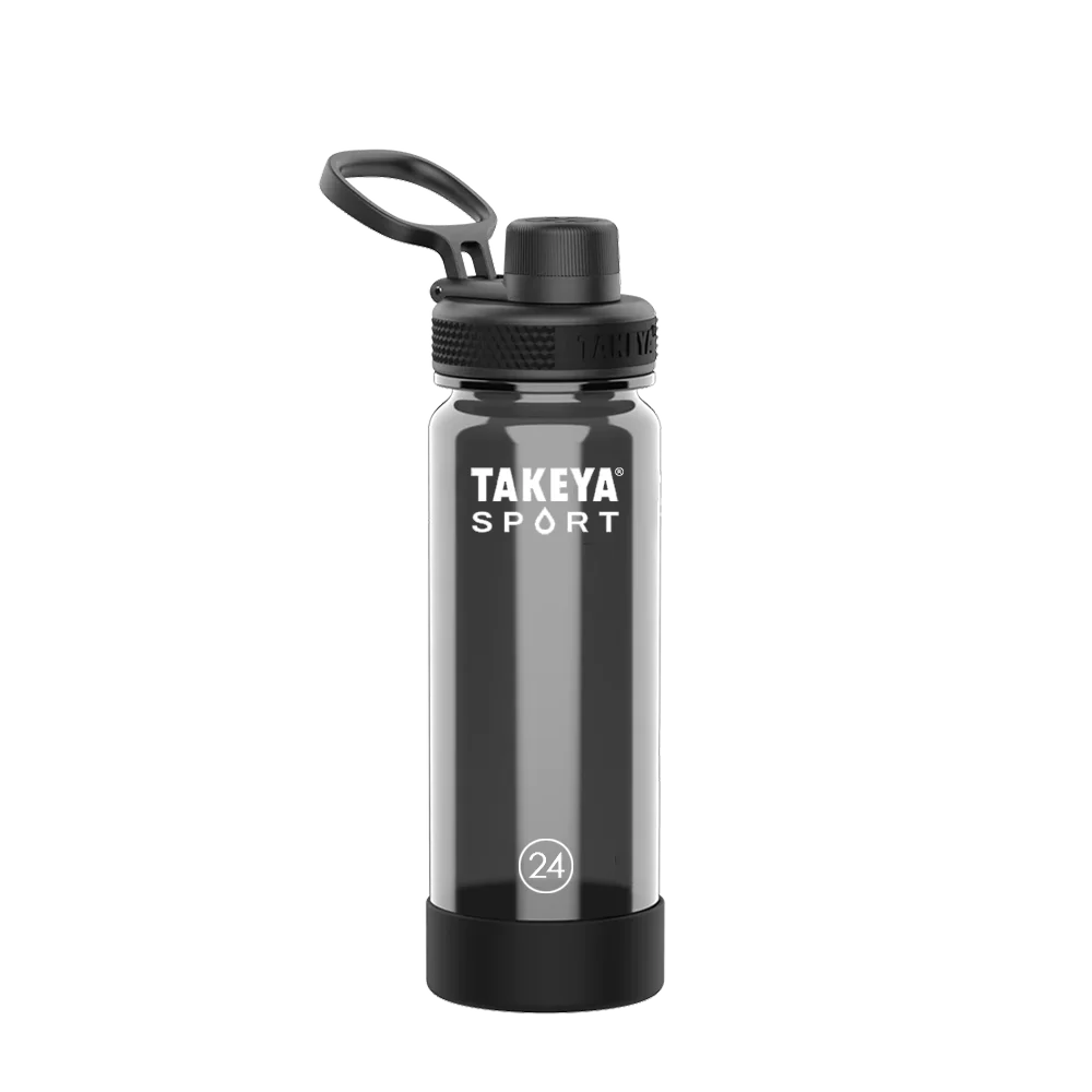 Takeya Tritan Sport Water Bottle Spout Lid 24 oz Grand Slam Black 