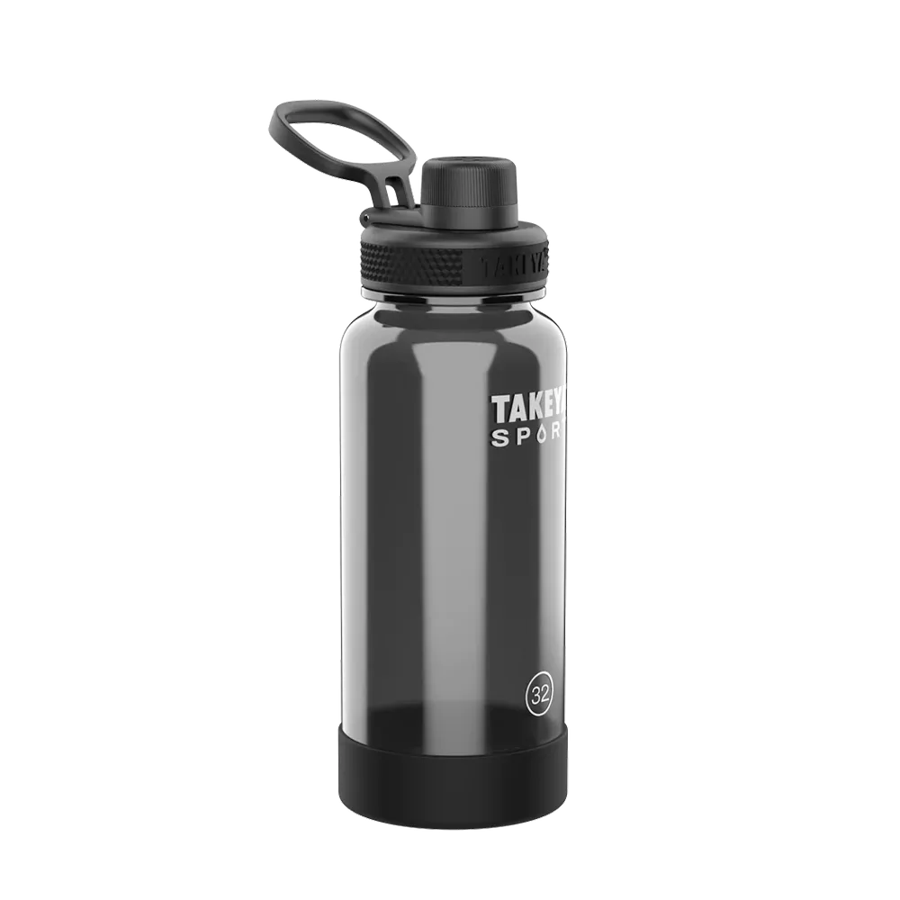 Takeya Tritan Sport Water Bottle Spout Lid 32 oz Grand Slam Black 