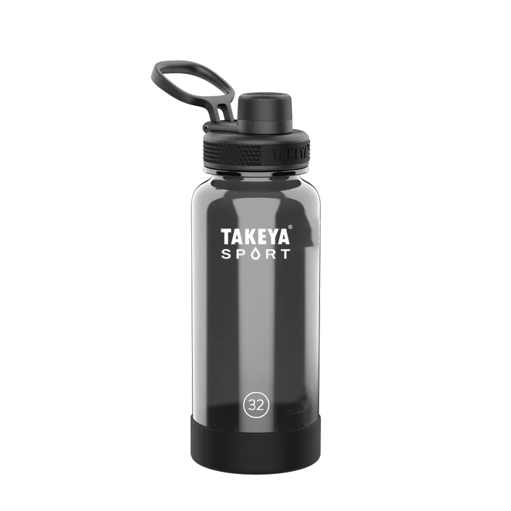 Takeya Tritan Sport Water Bottle Spout Lid 32 oz Grand Slam Black 