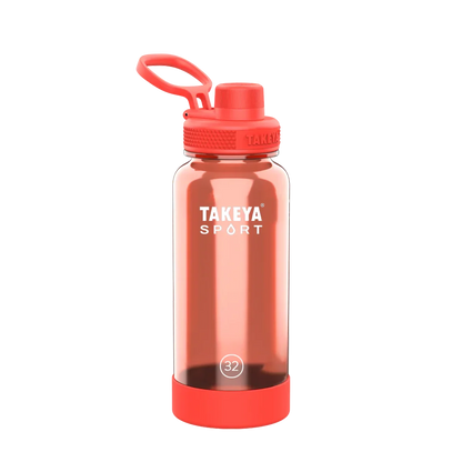 Takeya Tritan Sport Water Bottle Spout Lid 32 oz Pro Fire 