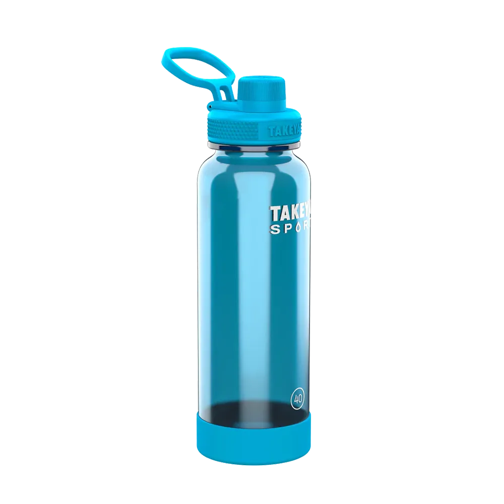 Takeya Tritan Sport Water Bottle Spout Lid 40 oz Champion Blue 