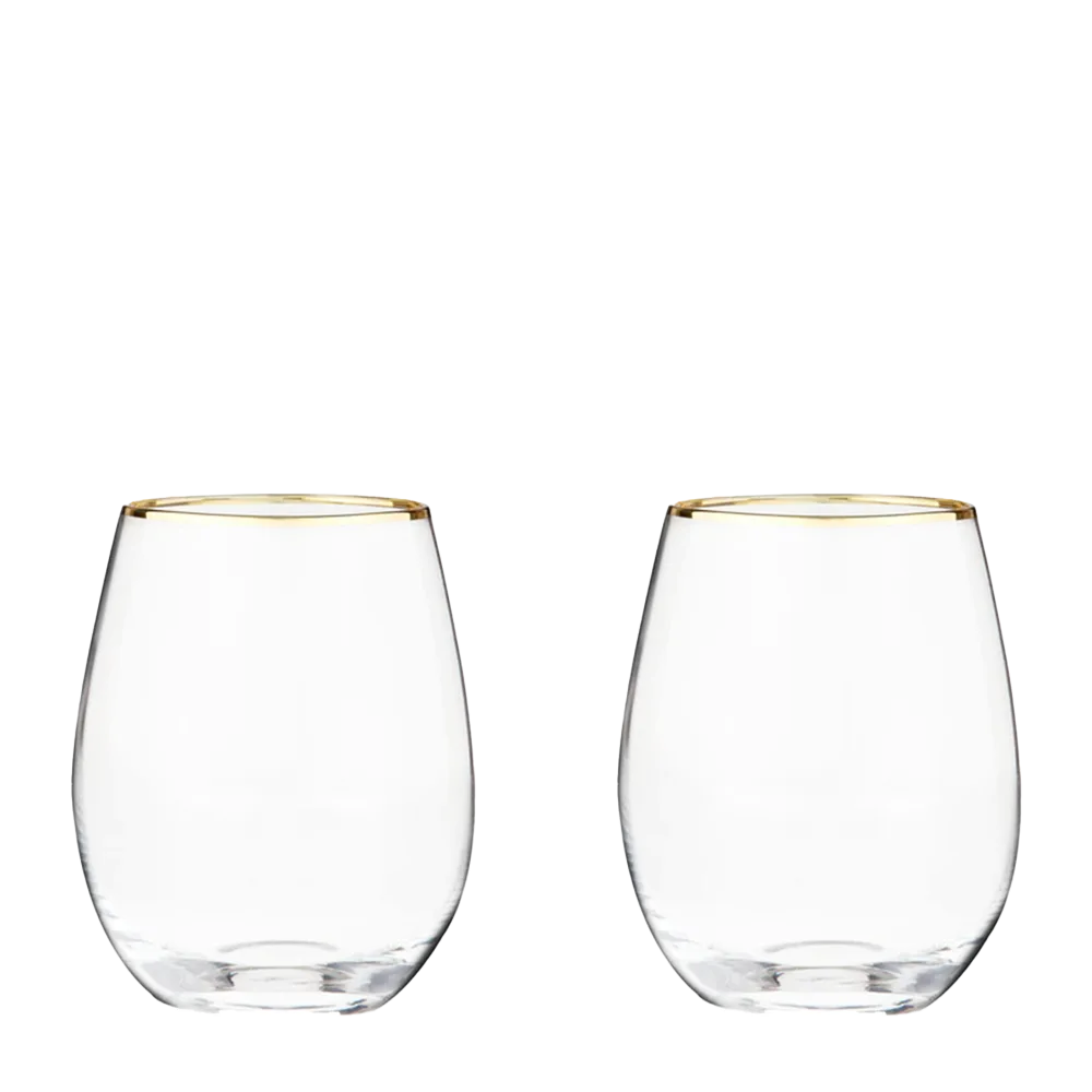 Customized Twine Living Co. 18 oz Gilded Stemless Wine Glass