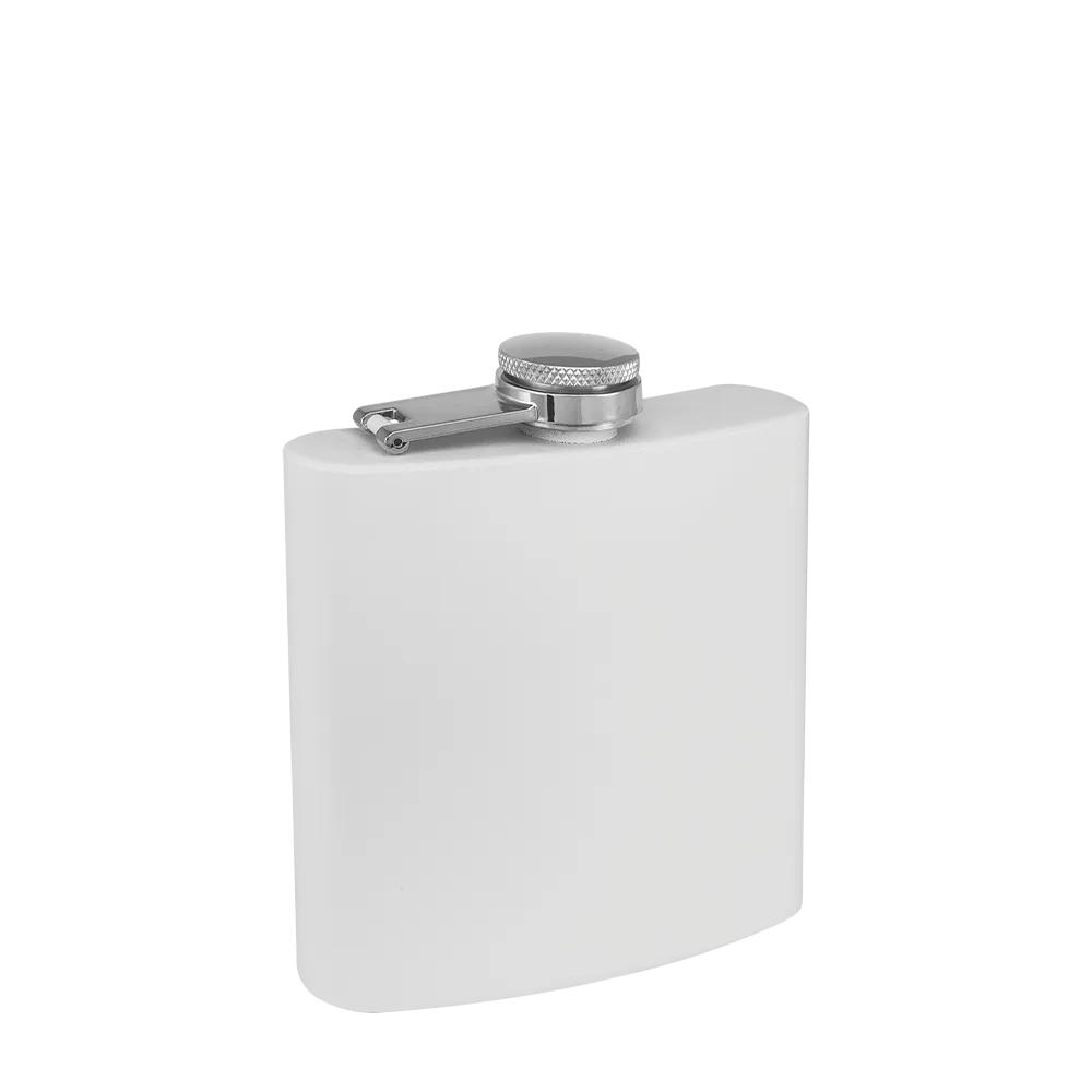Custom Branding The Simple Stainless Steel Flask 6 oz in Matte White 