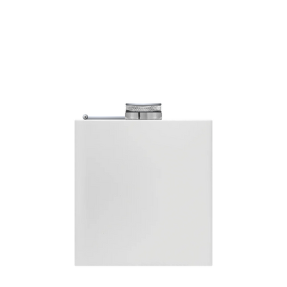 Front customization side of the Custom Branding The Simple Stainless Steel Flask 6 oz in Matte White 