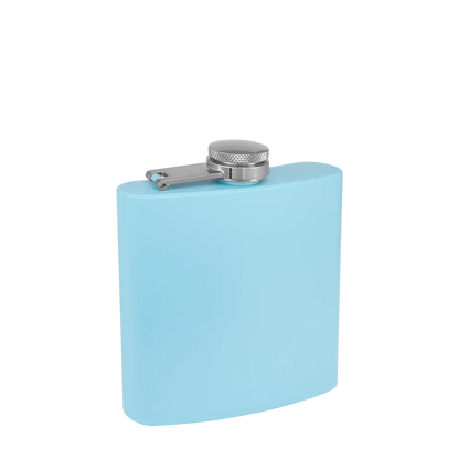 Custom Branding The Simple Stainless Steel Flask 6 oz in Matte Light Blue 